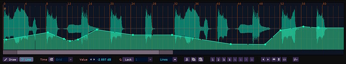 renoise automation editor with waveform