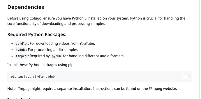 colugo-dependencies