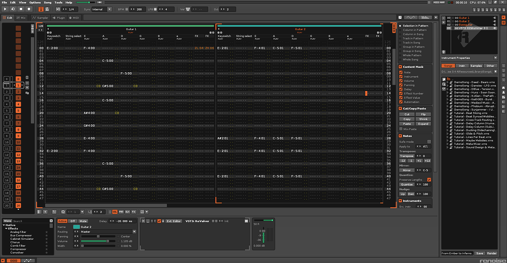 Midi channel selection per note column of track - Ideas & suggestions ...