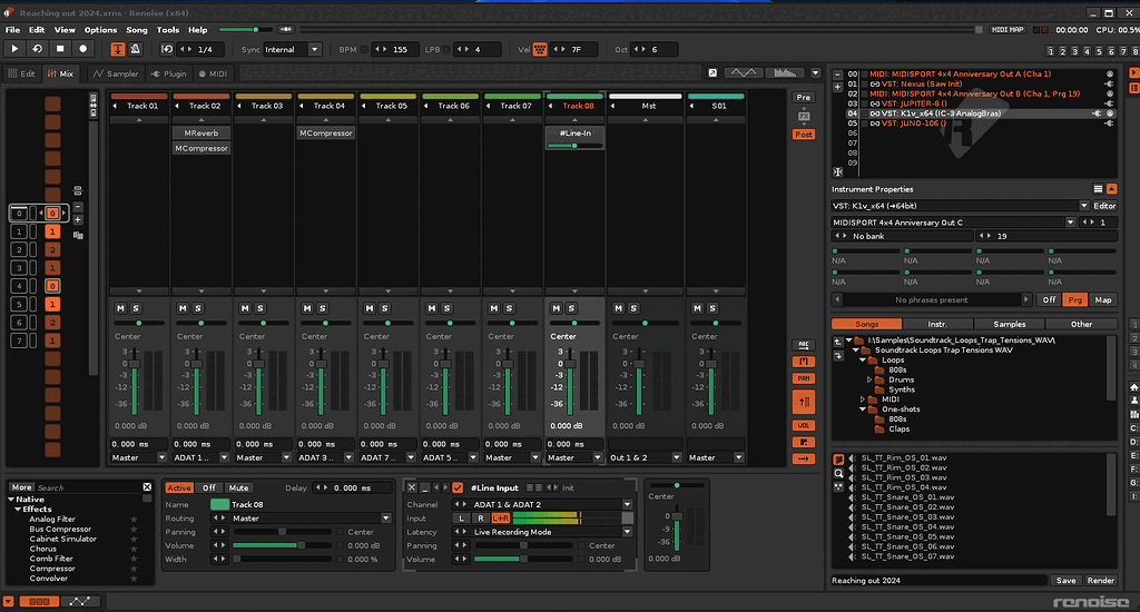 Render Disk Song render to disk issue with ADAT - Help, Support & Bugs - Renoise Forums