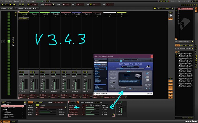 renoise 3.4.3 working midi automation