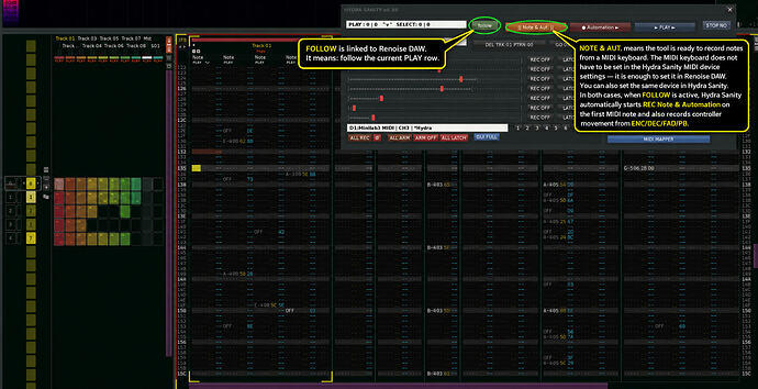 Hydra Sanity Renoise Tutorial Interface follow REC NA