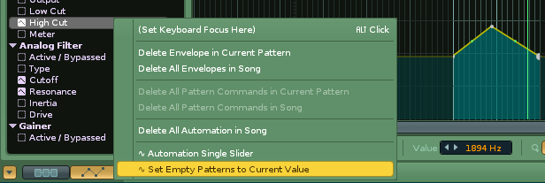 empty patterns current value