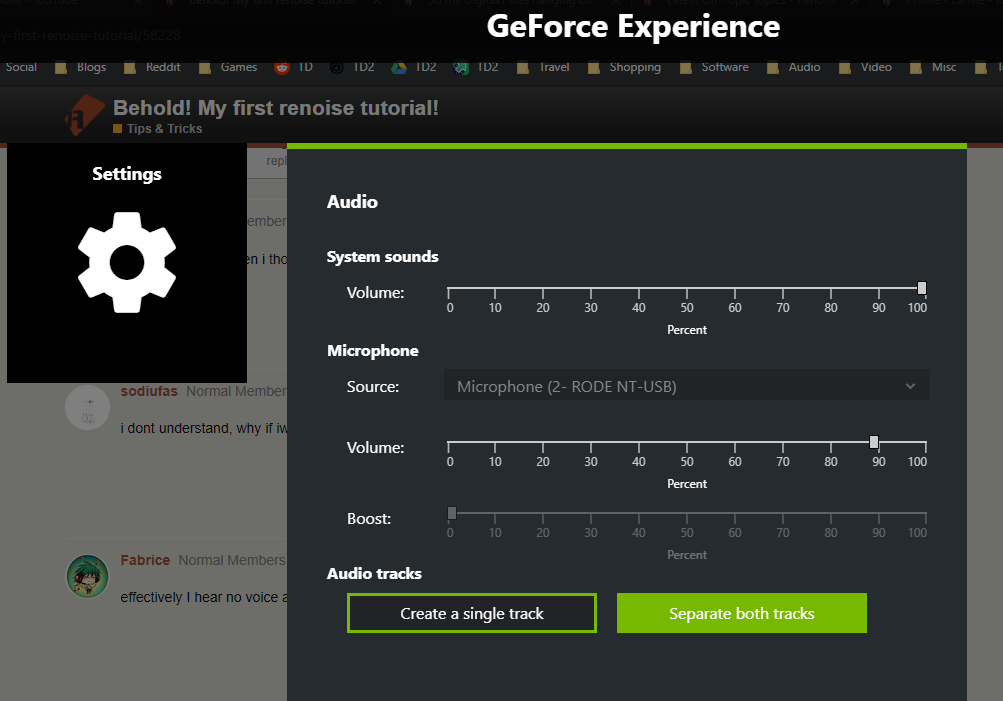 nvidia shadowplay separate audio